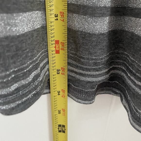 Sparkly Striped Swim Cover Up Dress S Semi Sheer Gray Sleeveless Beach Resort - Picture 10 of 10